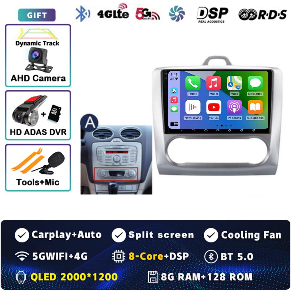 Android 14 Carplay Car Radio for Ford Focus Exi MT AT 2004-2011 Multimedia Video Player Navigation GPS Stereo 2Din DVD Head Unit