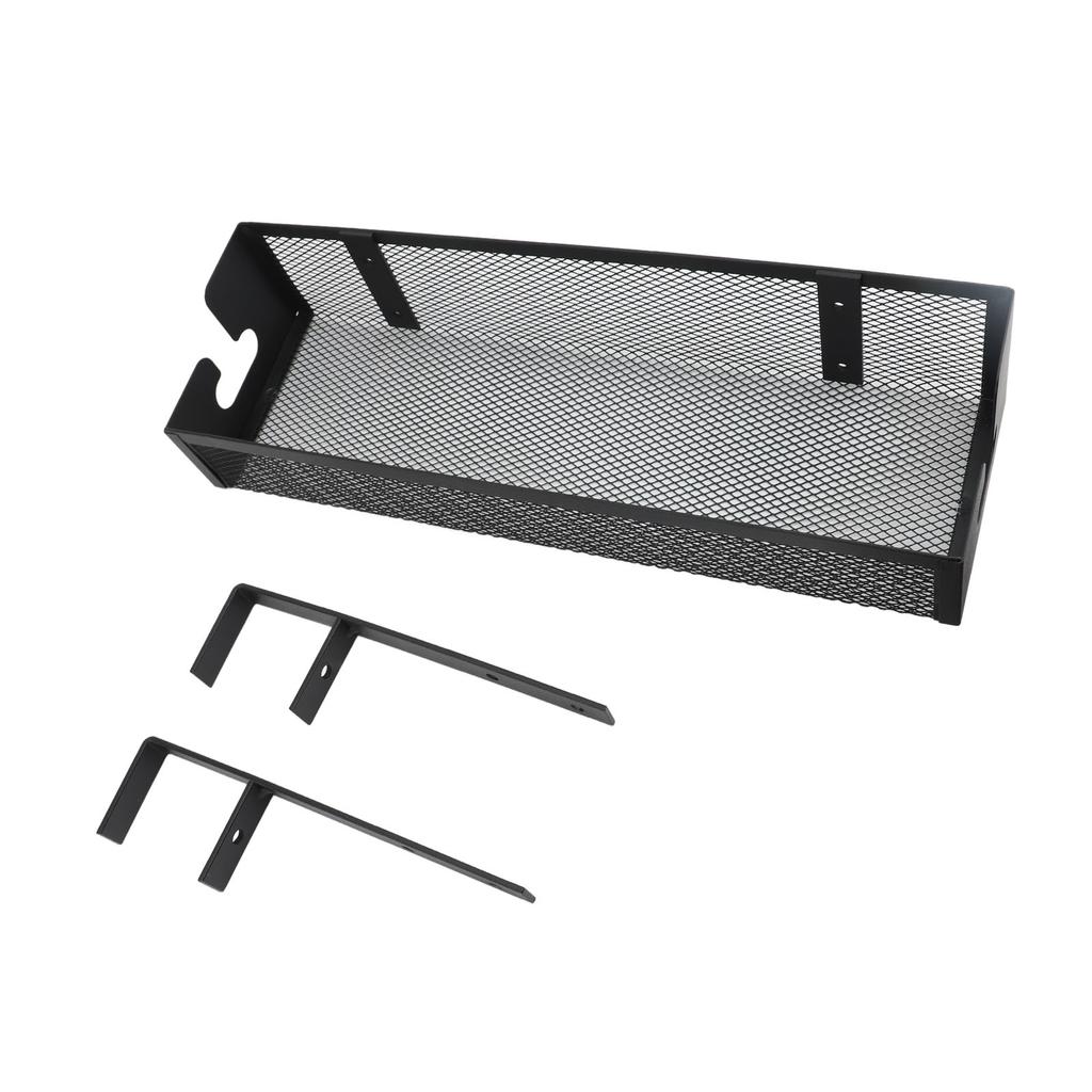 Under Desk Cable Management Tray Carbon Steel Under Desk Storage Basket Cable Organizer with Clamp for Office Home Black