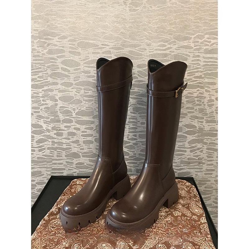 

Туфли на высоком каблуке, Сапоги на толстой подошве, Женские сапоги до колена, Сапоги на высоком каблуке, Женская обувь 40 коричневый