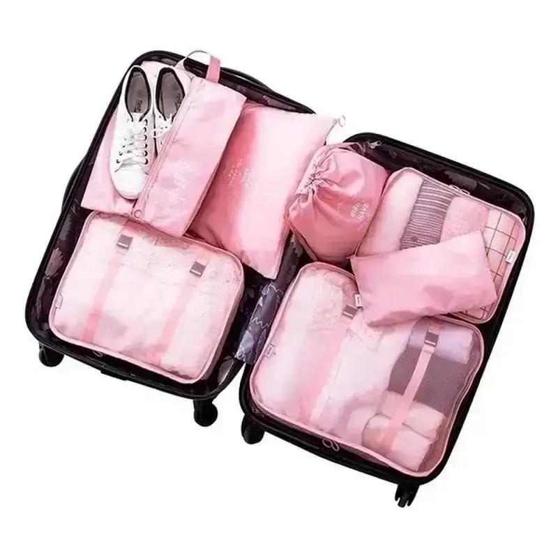 New 8PCS Set Practical Travel Organizer Bags Accessories Suitable Household Clothe Socks Storage Bag Waterproof Luggage Bags