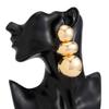A Pair of Women's Earrings Exaggerated Glossy Geometric Round Stud Earrings Suitable for Wearing At Banquets and Balls