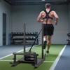 Weight Sled, Steel Power Sled, Fitness Strength Training Sleds for Athletic Exercise Speed Improvement, Workout Fitness Equipment with Handle,