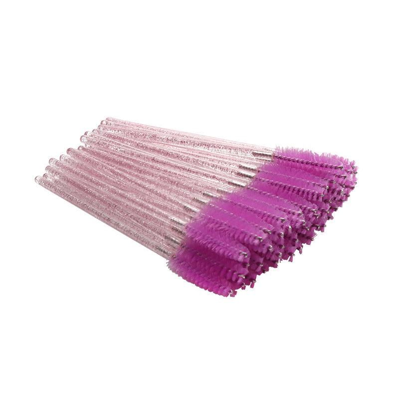 Pack of 50 Disposable Crystal Rod Eyelash and Eyebrow Spiral Brushes