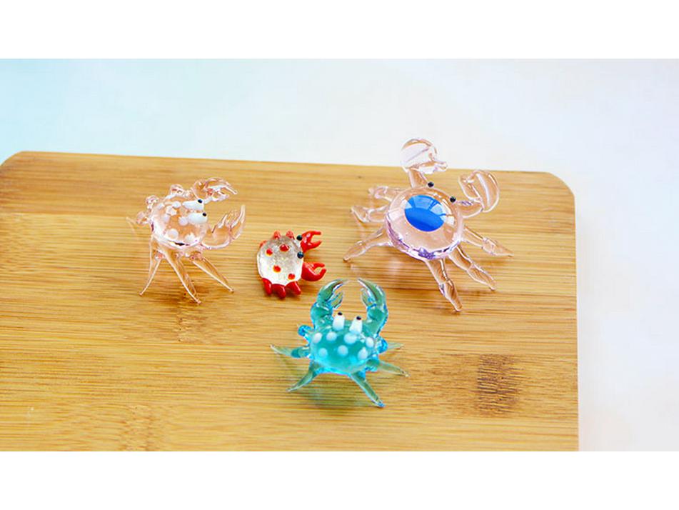 Handcrafted Glass Cartoon Animal Ornaments - Crab & Turtle Decor