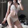 Xianyi Open Sexy Lingerie Pussy Sexy Temptation Uniform Open Three-point Suit Small Breasts Gather 407