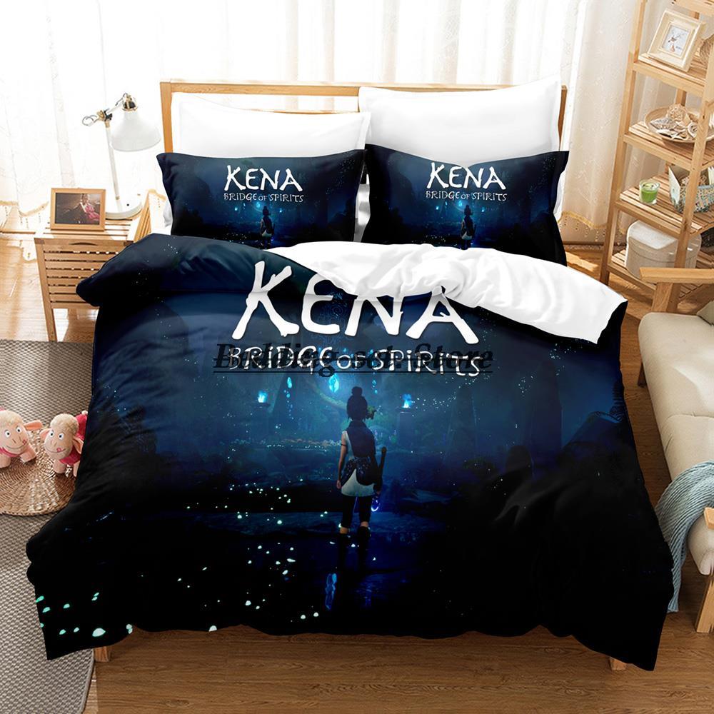 Kena Bridge Of Spirits Bedding Set Single Twin Full Queen King Size Bed Set Aldult Kid Bedroom Duvetcover Sets Anime Bed