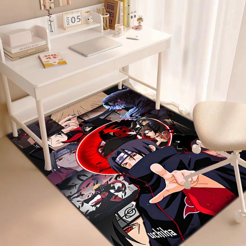 Japanese anime cartoon NARUTO's famous Uzumaki Naruto rug, soft decorative home furnishing, bedroom office chair pad, outdoor picnic carpet Y12