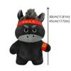 Cute Design Lucky Horse Figurine Black Color Zodiac Pony Figurine Horse Plush Doll  New Year Gift