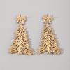 Crystal Xmas Dangle Earrings Star Christmas Bell Pendant Trendy Merry Christmas Earrings  Winter