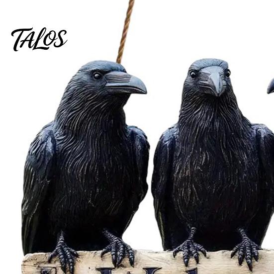 Vintage Style Wall Plaque Halloween Crow Door Hanger Sign, Wooden Black Welcome Gothic Natural Hemp Rope Sign Hanging Plaque, Rustic Outdoor Decor for