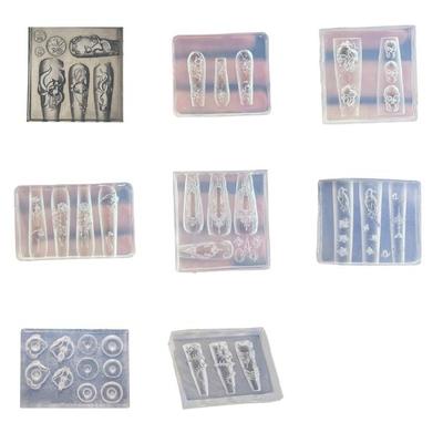 3D Präge Detail Nagelkunst Form Flexible Silikon Maniküre Werkzeug Für DIY Design Schnelles Entformen Wiederverwendbares Zubehör