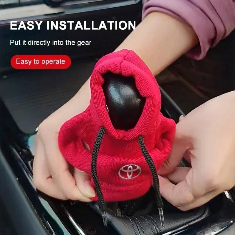 1Pcs Car Gear Shift Knob Cover Manual Handle Gear Sweatshirt Change Lever Cover For Toyota Prius Camry Crown Auris Rav4s TRD