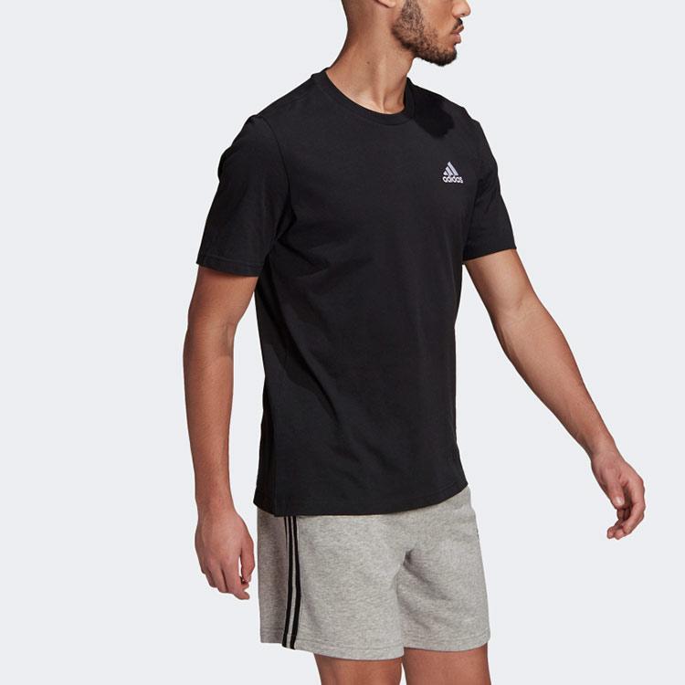 Adidas Essential Logo Sports Crew Neck Short Sleeve T-Shirt Men Tops Black GK9639