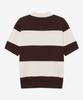 MINDBRIDGE [Couture] Washable Block Stripe Semi-Overfit Collared Short Sleeve Knit