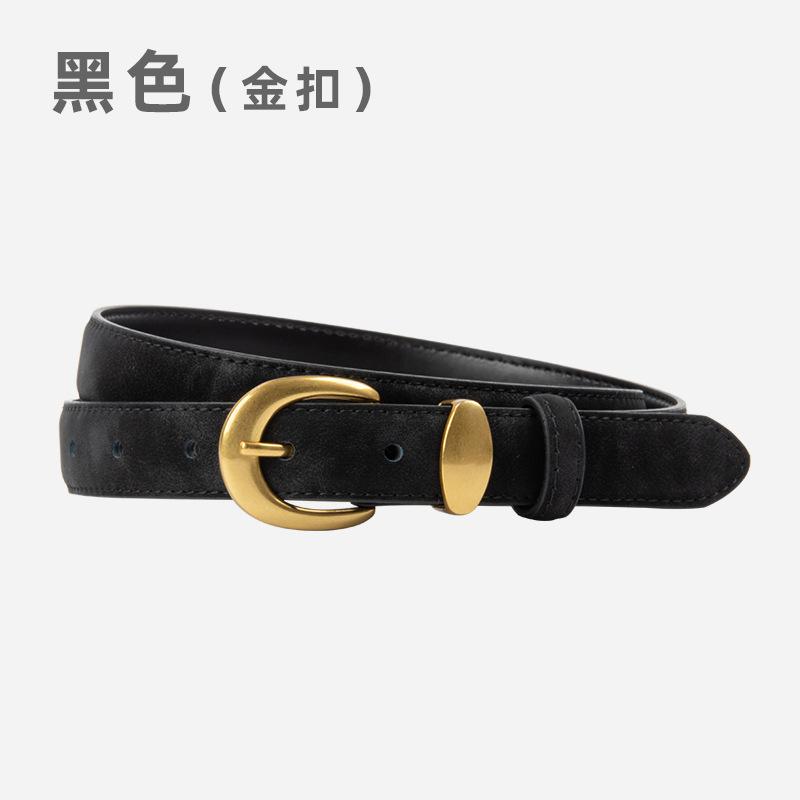 Four Seasons Available New Retro Matte Genuine Leather Women'S Belt Leather Paired With Jeans Casual Pants Decorative Versatile Belt