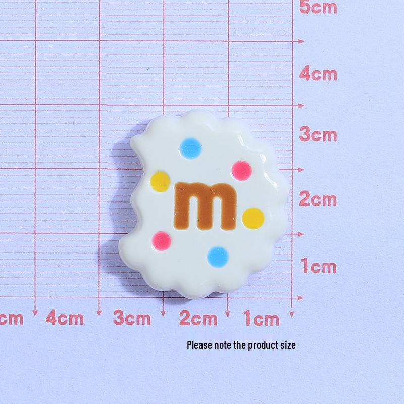 Handmade Colorful M Cookie Toy Ornaments: Creative DIY Kit with Cream Glue & Resin Accessories