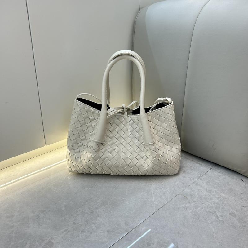 Small tote cowhide hand-woven bag removable shoulder strap for double-sided use