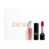 DIOR Lipstick Two-piece set: Vivid Blue Gold Lipstick #999 3.4g + Charming Lip Plumping Gloss #018 6ml