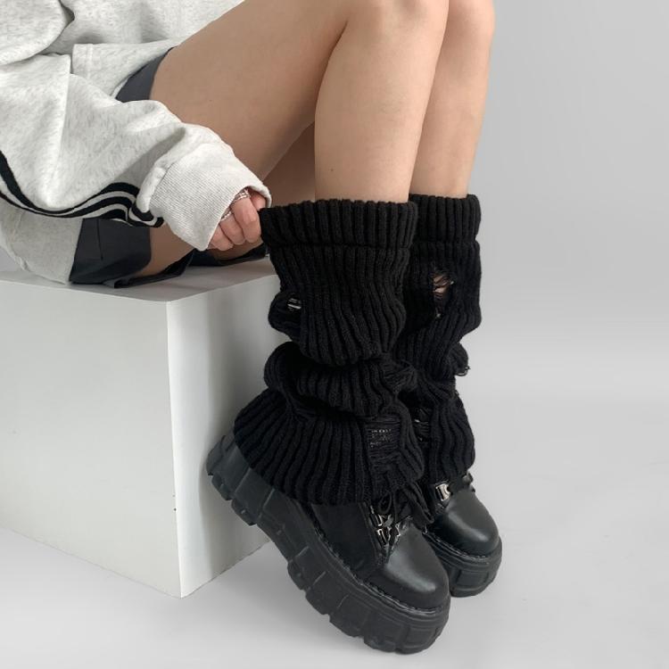 Winter Warme Gaten Beenwarmers voor Vrouwen Meisjes Lolitas Voetbedekking Sokken Gothic Harajuku Beenbedekking Middelhoge Sokken Cadeaus