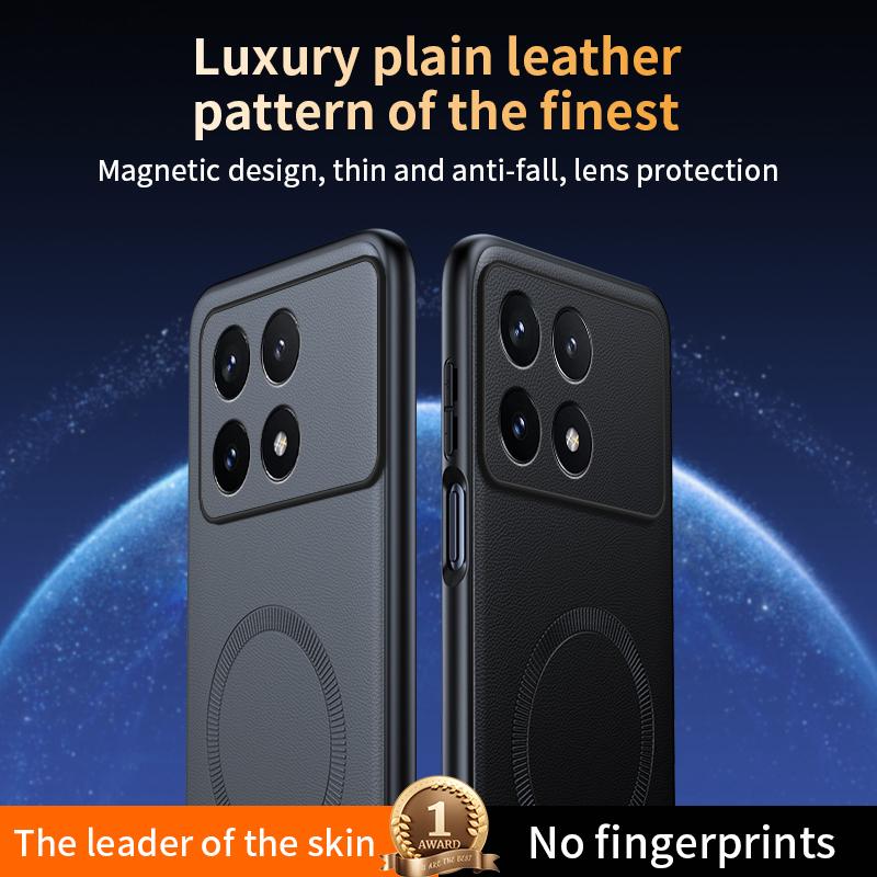 For Redmi K70 Case Magnetic Leather Shield Cover For Redmi K70 High Quality Anti-Fingerprint Non-Slip PC+TPU