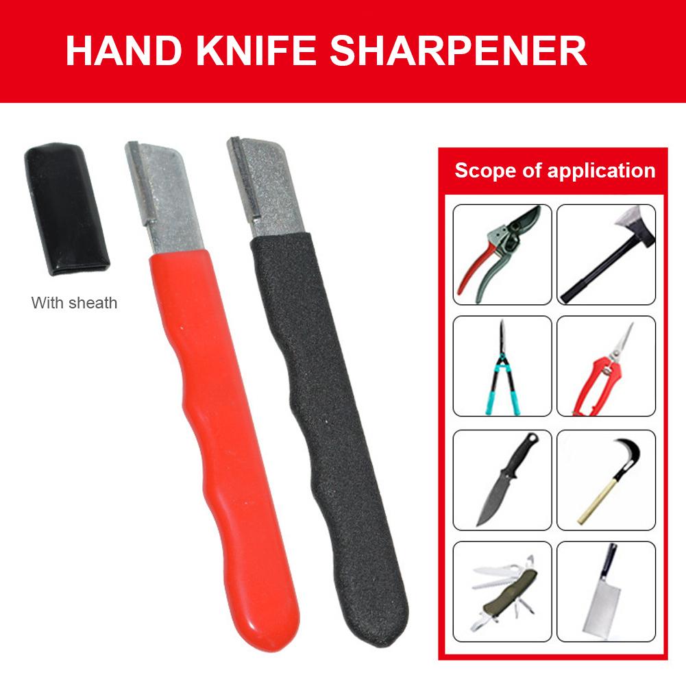 Portable Knife Sharpener with Cover Garden Tools Blade Sharpener Stainless Steel Pruner Sharpener for Kitchen Garden
