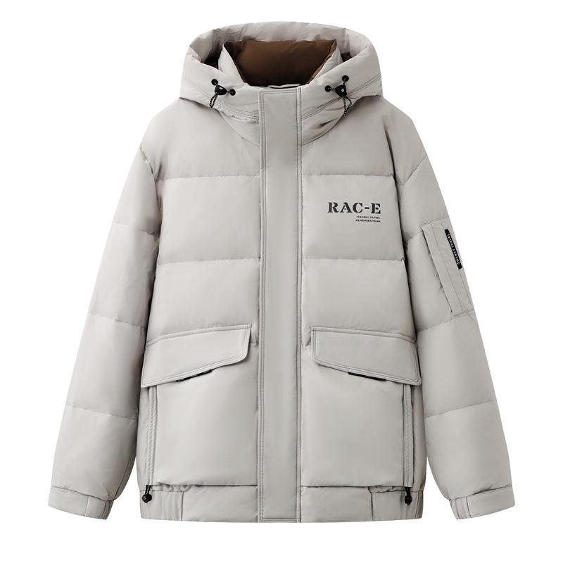 

Brand Tag Men s Solid Color Hooded Letter Print Winter Down Jacket Y4Y062 XL світло-сірий колір