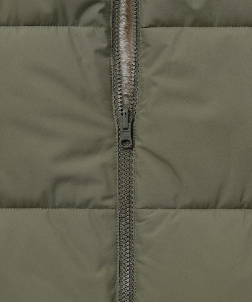 Musinsa Standard Daily Puffer Reversible Fleece Short Padded Jacket [Khaki/Cream]