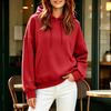 Women's Oversized Drop Shoulder Hoodie Color Casual Pullover