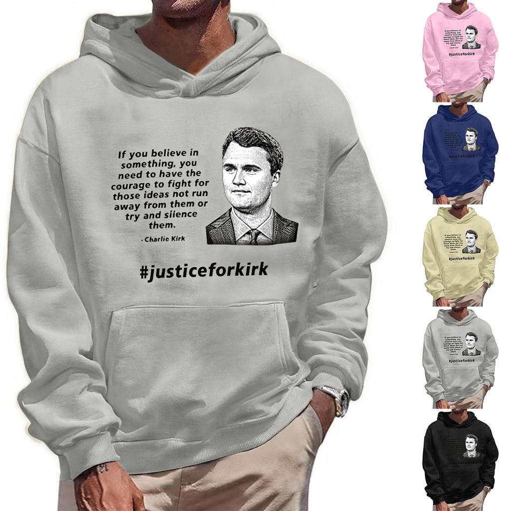 Men's Fashionable Casual Long-sleeved Printed Hooded Sweater Top