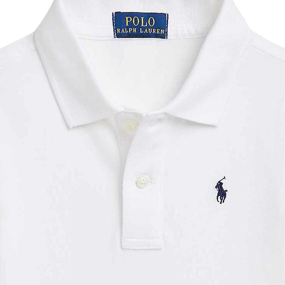 Polo Ralph Lauren Dress Ss25 Nautical Style Mesh Polo Short Sleeve Kids Dresses White CWPODRSR3D20967-100