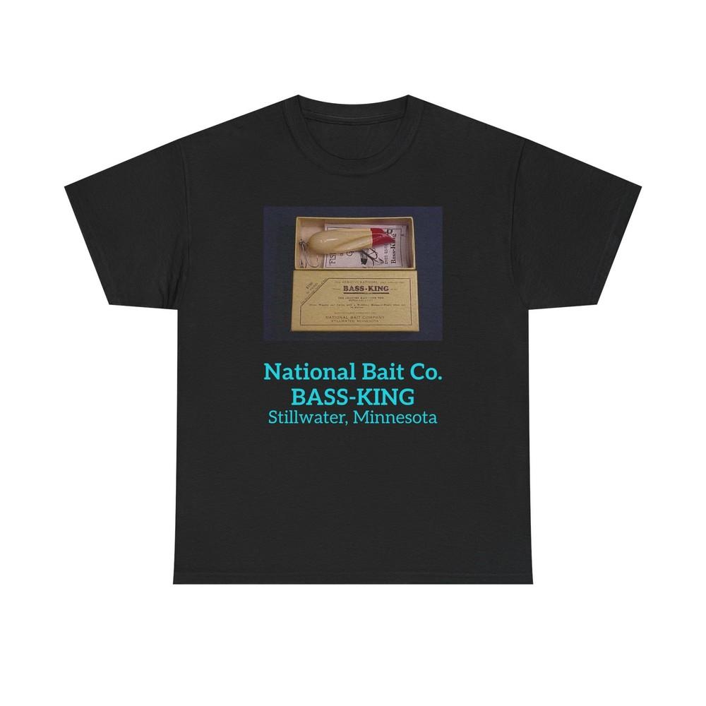Vintage Bass King Fishing Lure Tee, Fishing T-Shirt, National Bait Co Shirt, Unisex T-Shirt L