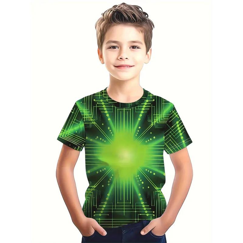 Flame Fashion T Shirt For Boys Top Tee Flame Kids Boys Clothes 3d Print Tee Shirt Short Sleeve Children's Clothing