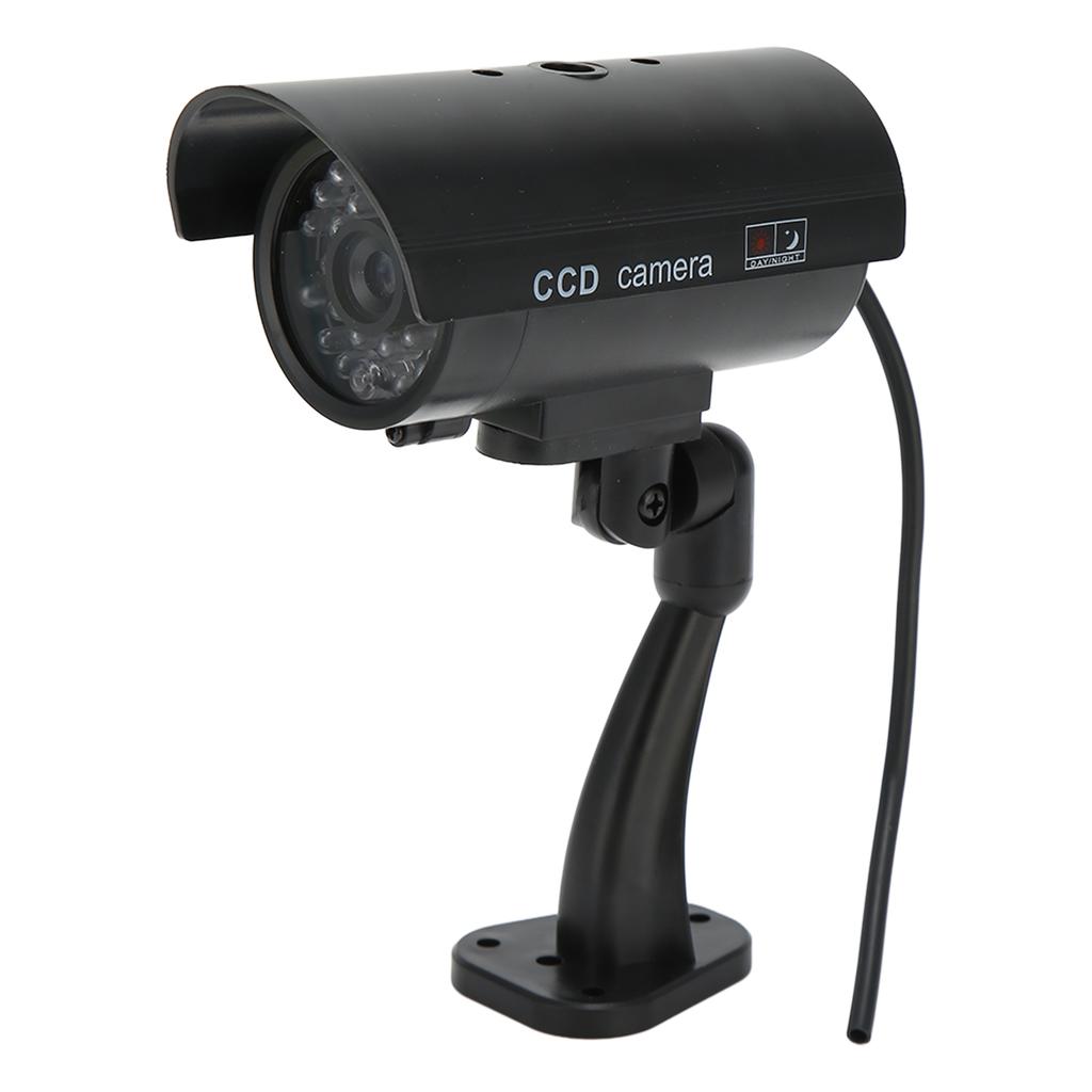 Dummy Security Camera Fake CCTV Simulated Surveillance Security Camera with Realistic Red Flashing Light Warning Sticker