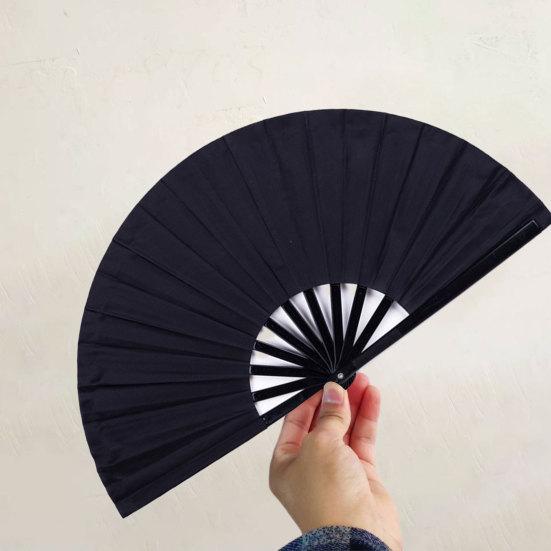 Chinese Folding Fan Solid Colour Comfortable Grip Smooth Opening Closing Tai Chi Fan Elegant Classical Dance Accessory
