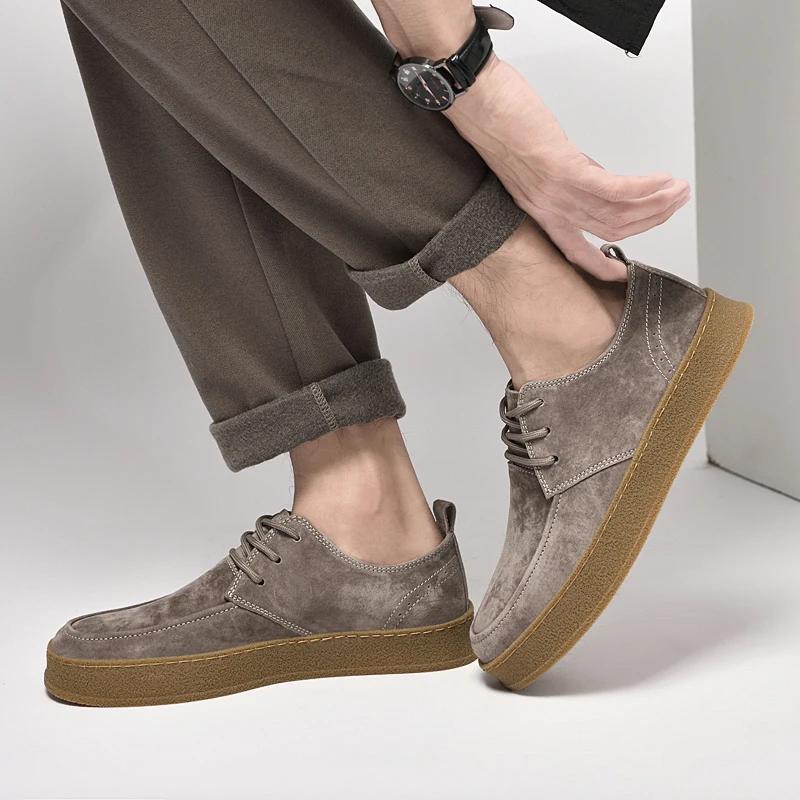Fashion Handmade Outdoor Hiking Shoes Cow SuedeShoes Design Mens Casual Sneakers Comfortable Driving Shoes Soft Formal Dress Footwear