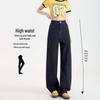 Women's Petite High-Waist Wide-Leg Drapey Denim Pants