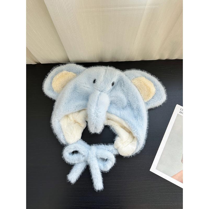 Damen S Koala Plüsch Ohrenklappen Wintermütze Warm Verdickt Für Große Köpfe