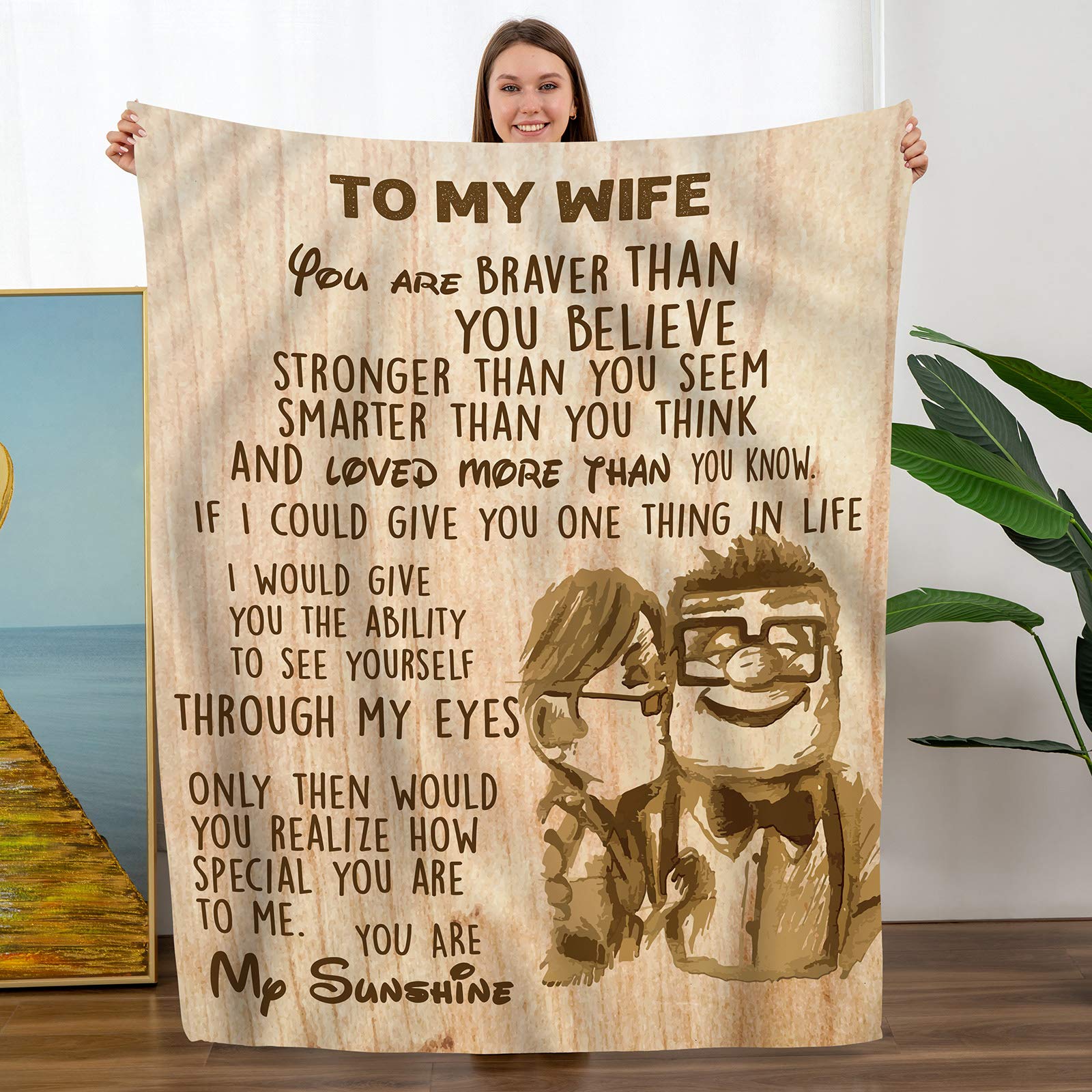 Gifts for Wife Wedding Anniversary Romantic Gift for Her To My Wife Gift From Husband Christmas Valentines Birthday Gift Blanket 75x90cm