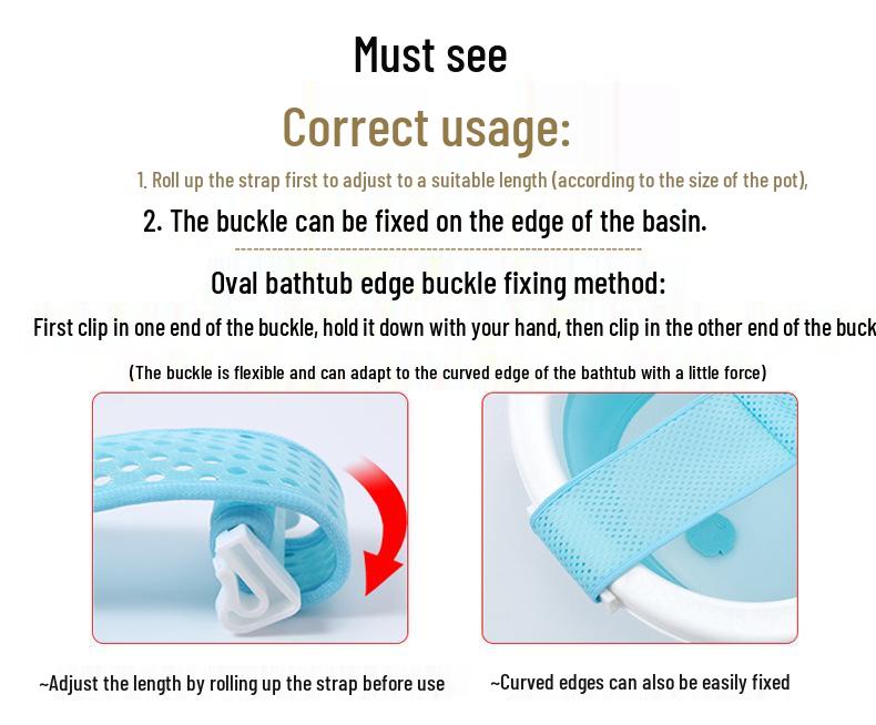 Infant Bath Support Reclining Mesh Mat - Spine Protective Floating Bath Net