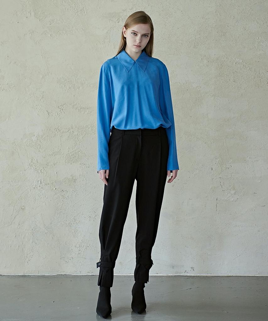 MITTE Hem Line Pleats Banding Pants _Black