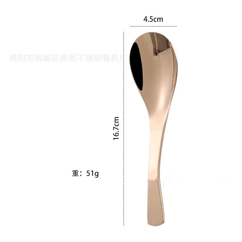 Large Stainless Steel Spoon Children's Meal Tableware Food Deepening and Thickening Polishing Process