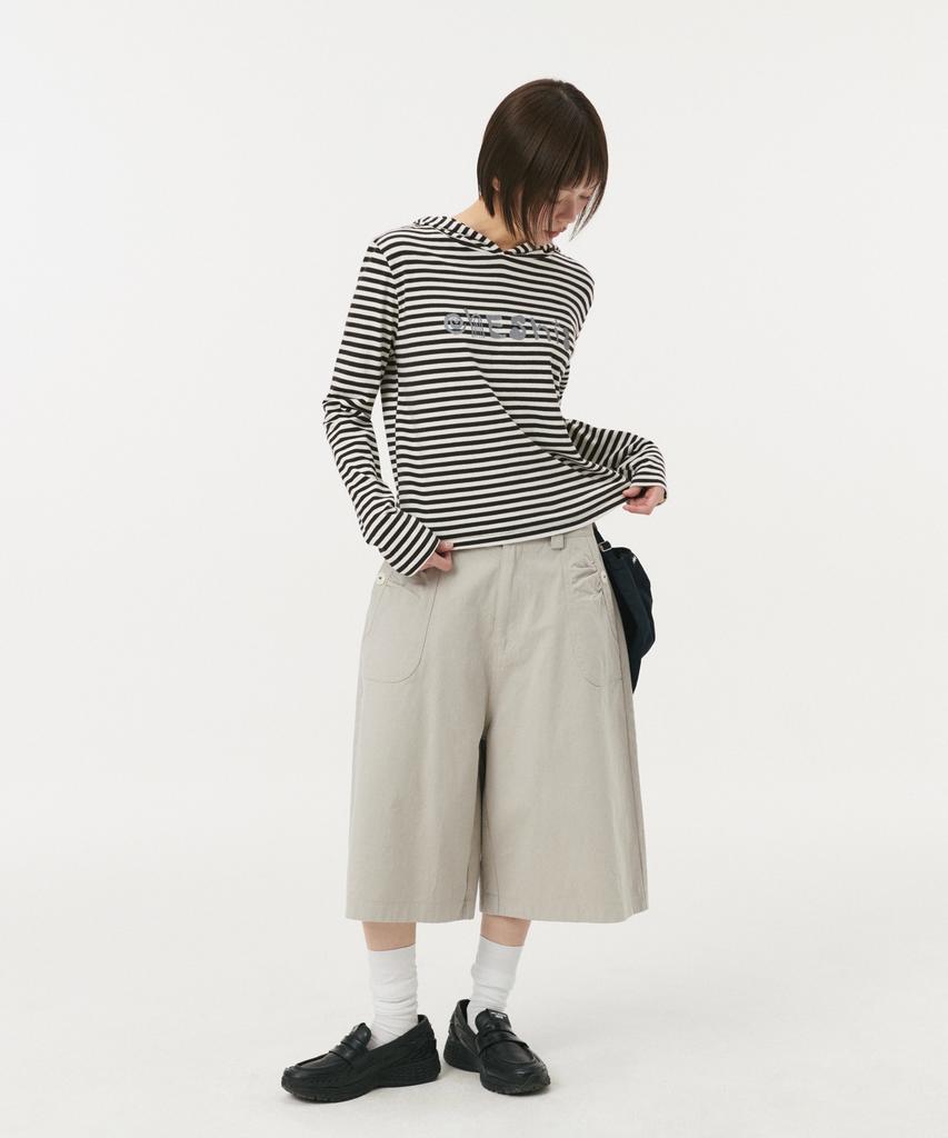 Ohesio Striped Hooded Long Sleeve, Brown