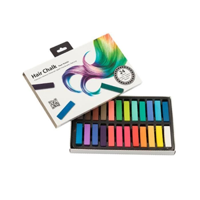 SHOP-STORY - Pack of 24 Hair Chalks - Temporary Coloring Without Dye and Non-Toxic
