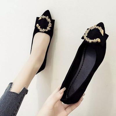 Neuer Stil Beliebte Damenmode Grüne Fliege Beflockte Flache Schuhe Dame Lässig Schwarz Büro- & Partyschuhe Feminismus Zapatos De Mujer