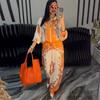 2025 Summer European & American 3D Floral Baseball Jacket with Drawstring Pants Two-Piece Set