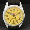 VINTAGE SEIKO 5 AUTOMATIC REFURBISHED JAPAN MENS YELLOW DIAL WATCH a444010-6