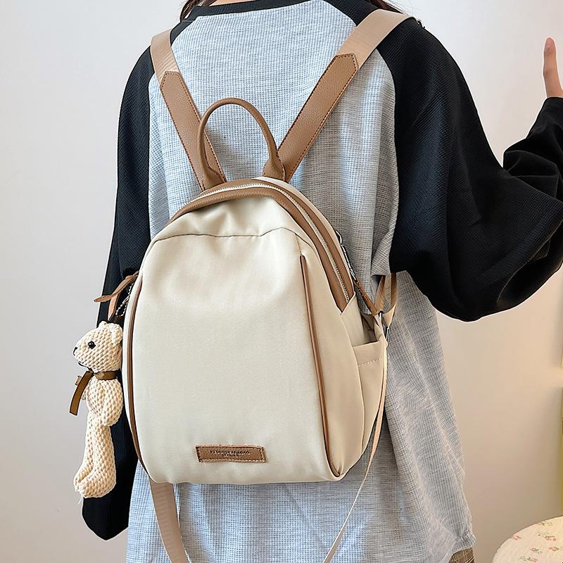 School bag female student Japanese simple ins style niche solid color backpack women's light casual backpack new