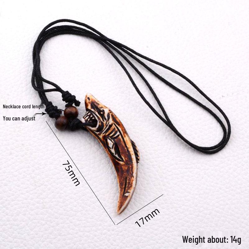 Turtle Necklace Yak Bone Carved Pendant - European & American Style Faux Bone Sea Turtle Pendants, Multiple Styles