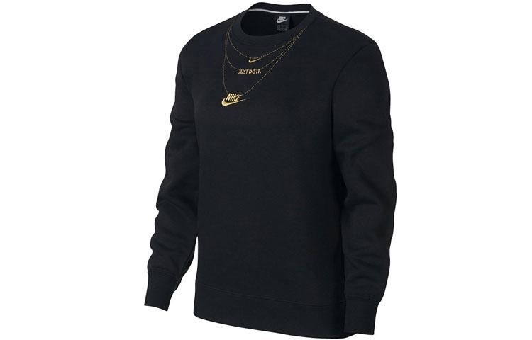 Nike Sportswear Fleece Lined Thermal Crew Neck Pullover Sweatshirt Women s Black CI9993-010 XS