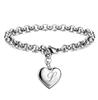 Fashion   Copper 26 Letteres women men chain Bracelet Charm Heart wedding Lovely Jewelry lady gift party 20cm